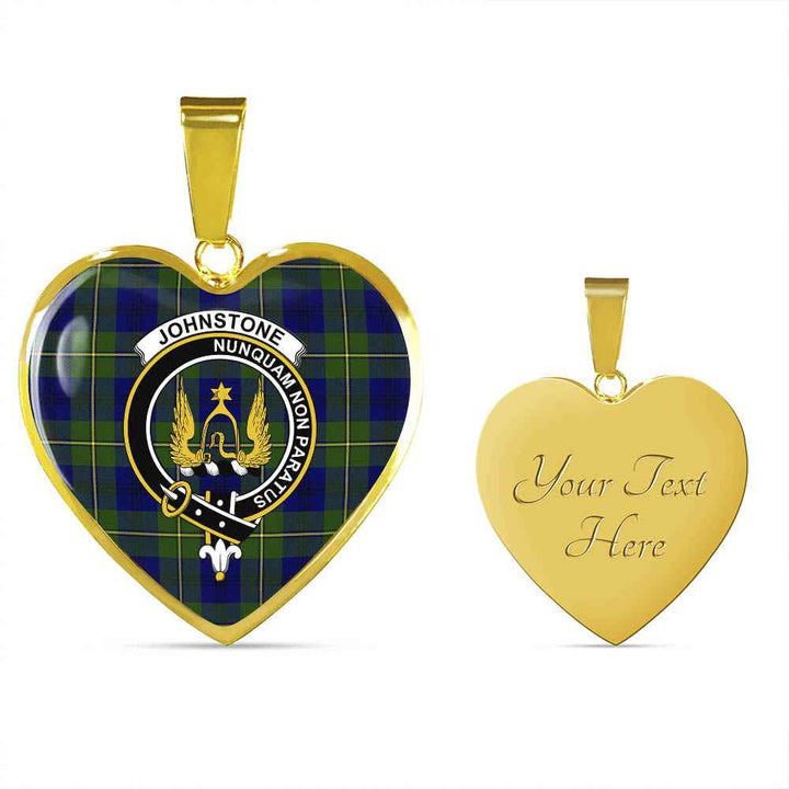 Scottish Johnston Clan Crest Tartan Necklace Heart Tartan Plaid 4