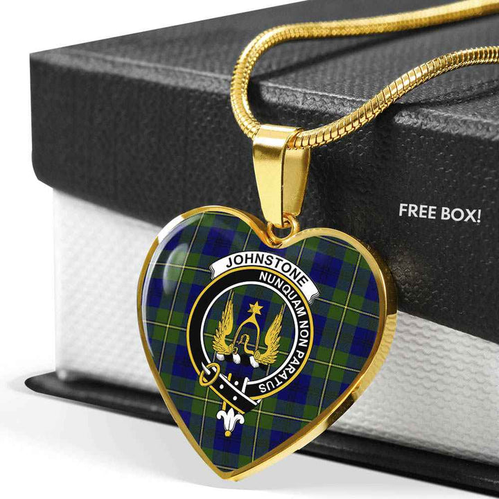 Scottish Johnston Clan Crest Tartan Necklace Heart Tartan Plaid 6
