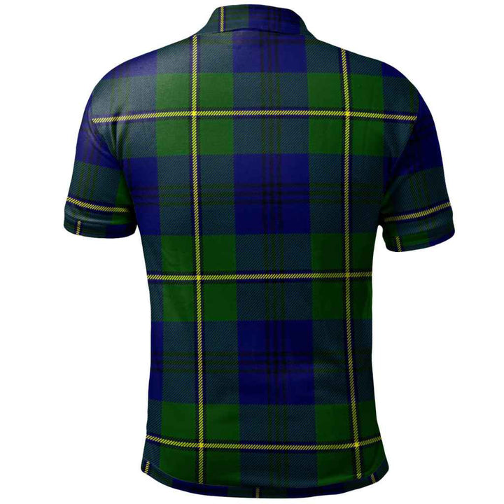 Scottish Johnston Clan Crest Tartan Polo Shirt Back Side Tartan Plaid