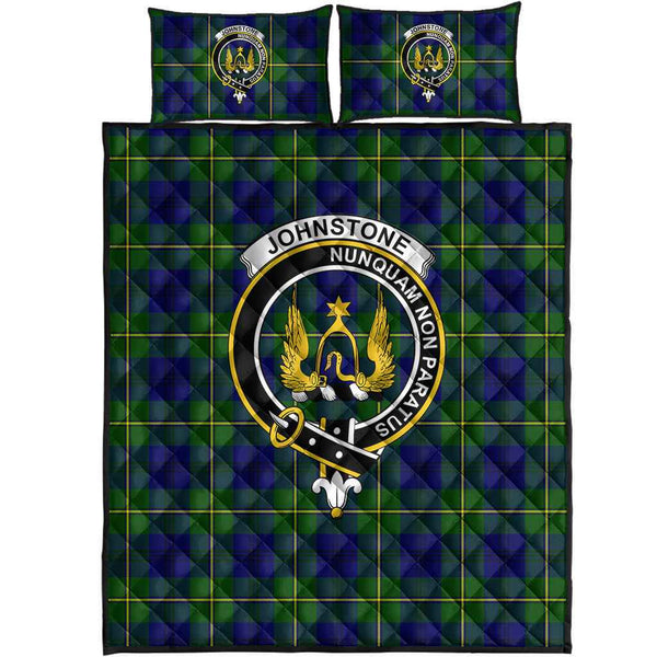 Scottish Johnston Clan Crest Tartan Quilt Bed Set Tartan Plaid 1