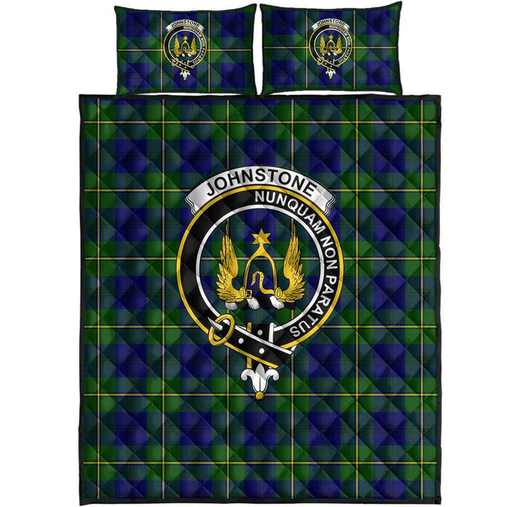 Scottish Johnston Clan Crest Tartan Quilt Bed Set Tartan Plaid 1