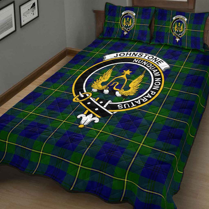 Scottish Johnston Clan Crest Tartan Quilt Bed Set Tartan Plaid 3