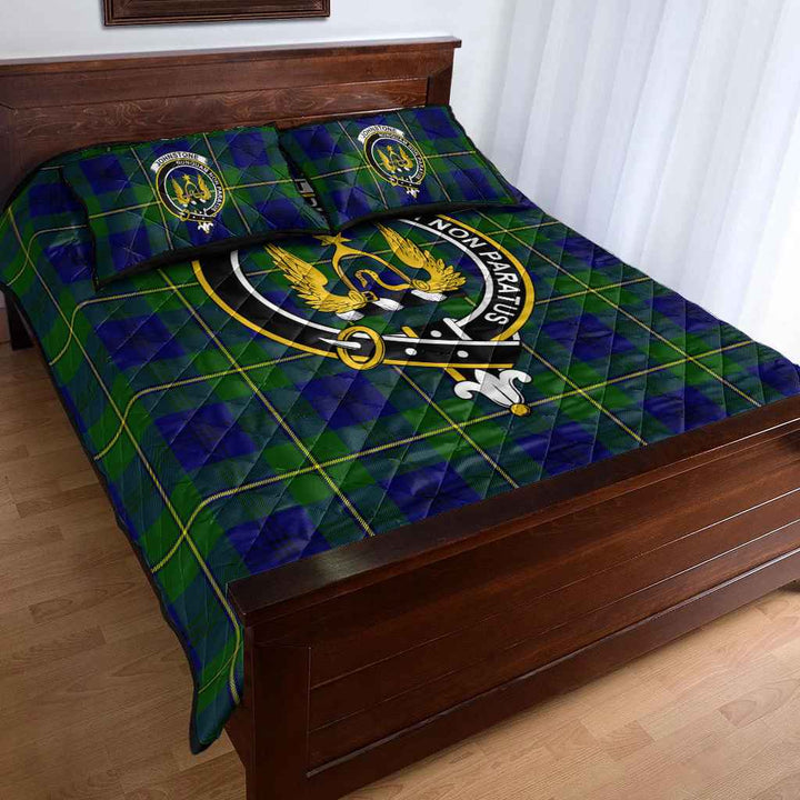 Scottish Johnston Clan Crest Tartan Quilt Bed Set Tartan Plaid 4