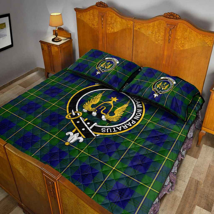 Scottish Johnston Clan Crest Tartan Quilt Bed Set Tartan Plaid 5
