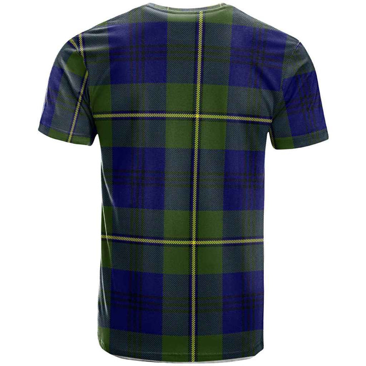Scottish Johnston Clan Crest Tartan T-Shirt Back Side Tartan Plaid