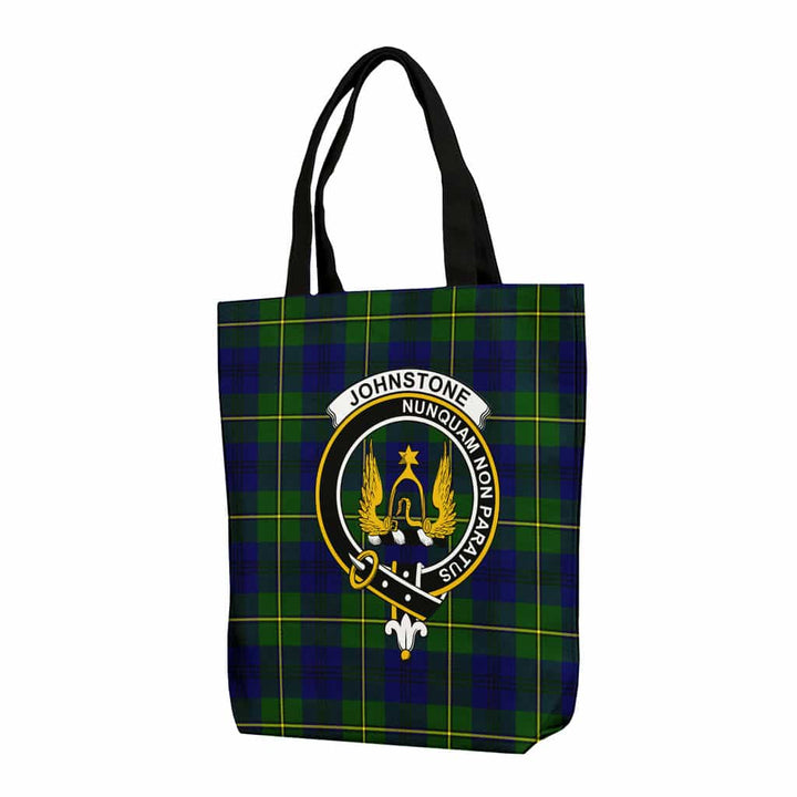 Scottish Johnston Clan Crest Tartan Canvas Bag With Shoulder Strap Tartan Plaid 1