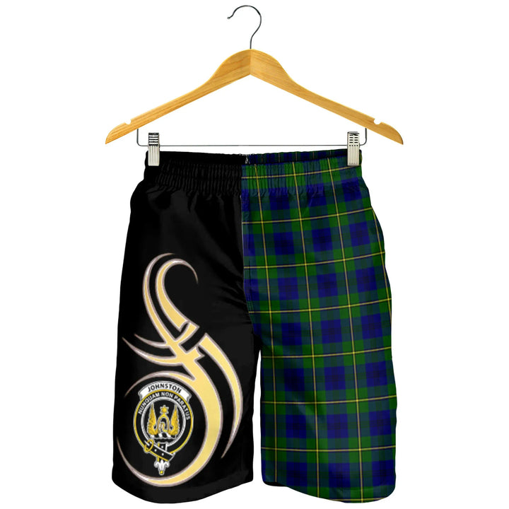 Scottish Johnston Modern Clan Crest Tartan Believe in Me Men's Shorts