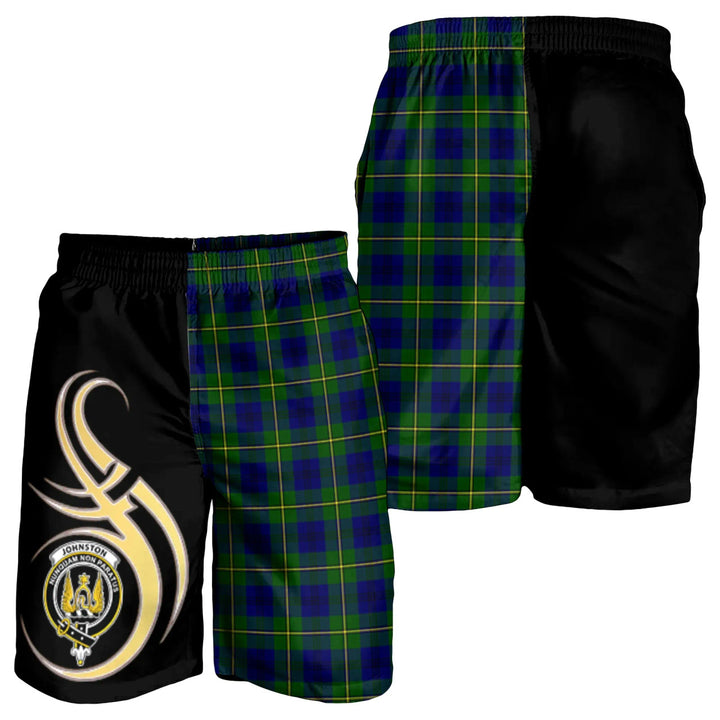 Scottish Johnston Modern Clan Crest Tartan Believe in Me Men's Shorts