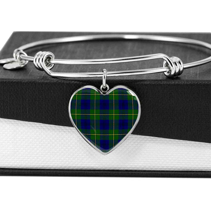 Scottish Johnston Modern Clan Tartan Bangle Heart Tartan Plaid 5