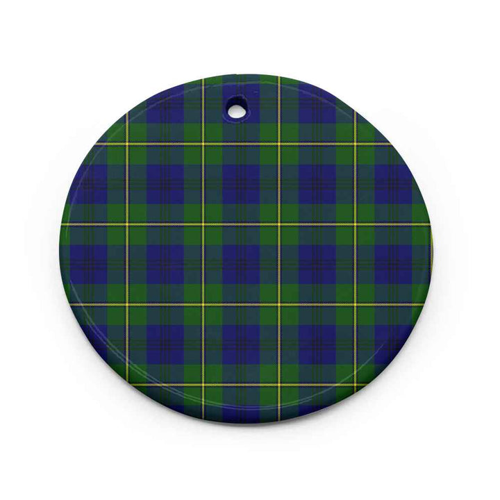 Scottish Johnston Modern Clan Tartan Ceramic Ornament Circle Shape Tartan Plaid