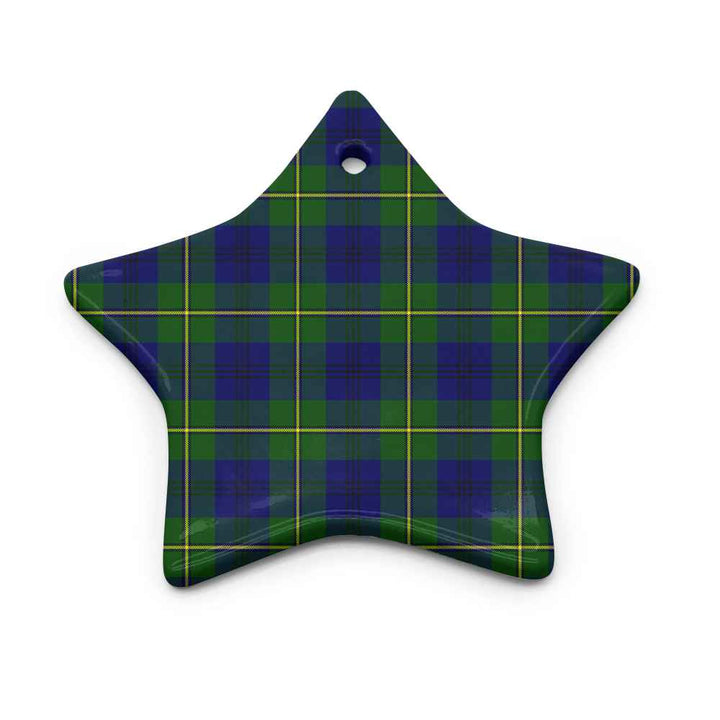 Scottish Johnston Modern Clan Tartan Ceramic Ornament Star Shape Tartan Plaid