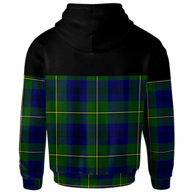 Scottish Johnston Modern Clan Tartan Hoodie - Horizontal Style Back Side Tartan Plaid