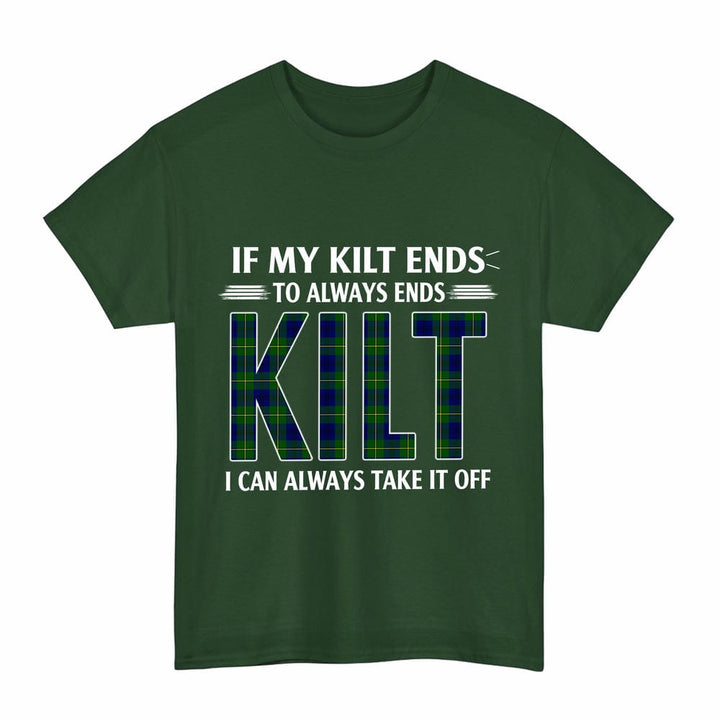 Scottish Johnston Modern Clan Tartan Kilt Pride T-Shirt Tartan Plaid Forest Green Color