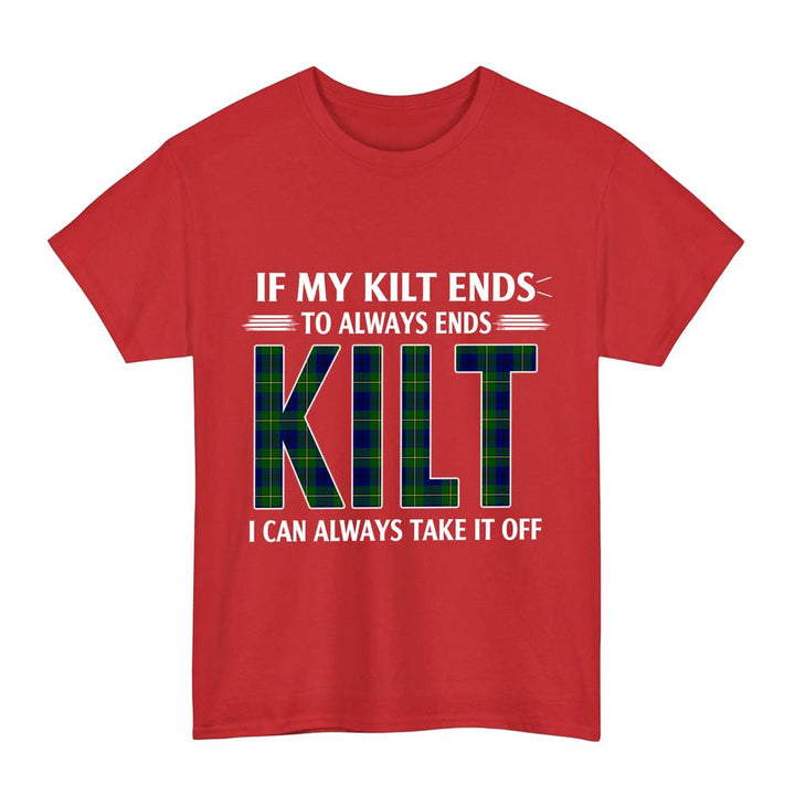 Scottish Johnston Modern Clan Tartan Kilt Pride T-Shirt Tartan Plaid Red Color