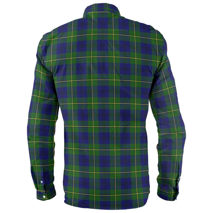 Scottish Johnston Modern Clan Tartan Long Sleeve Shirt Back Side Tartan Plaid