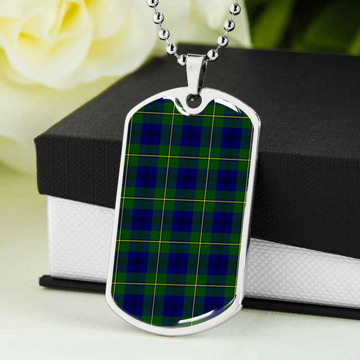 Scottish Johnston Modern Clan Tartan Military Dog Tag Necklace Tartan Plaid 5