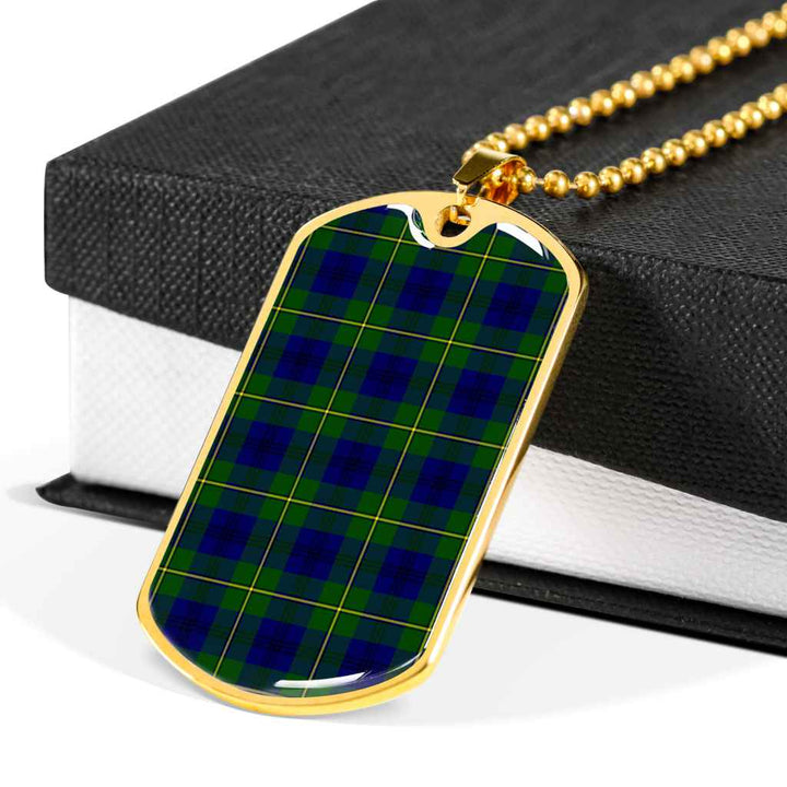 Scottish Johnston Modern Clan Tartan Military Dog Tag Necklace Tartan Plaid 6