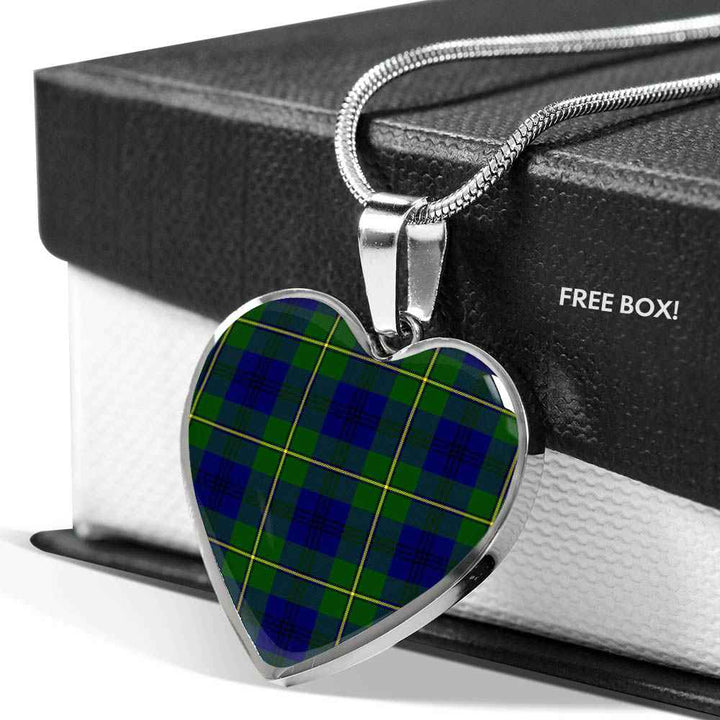 Scottish Johnston Modern Clan Tartan Necklace Heart Tartan Plaid 5
