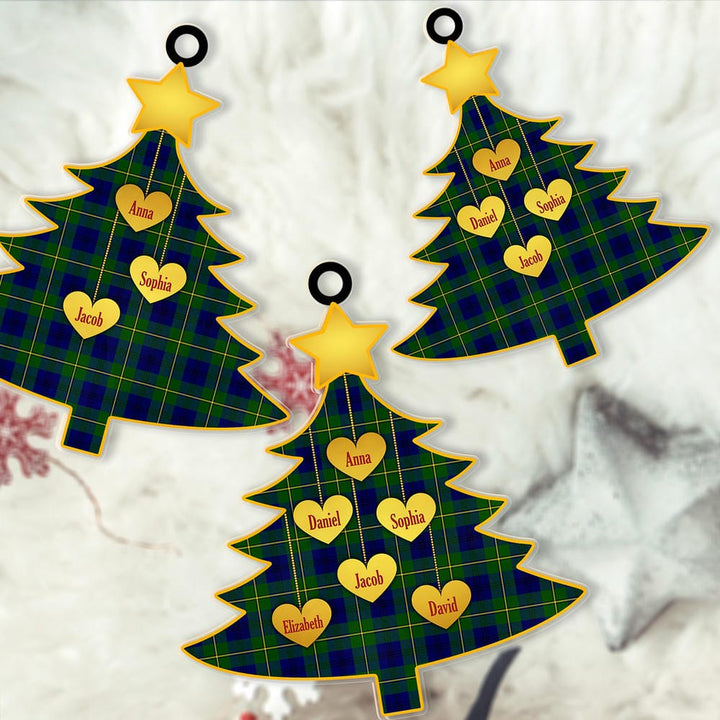 Scottish Johnston Modern Clan Tartan Ornament Custom Family Christmas Tree Tartan Plaid 2