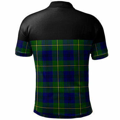 Scottish Johnston Modern Clan Tartan Polo Shirt - Horizontal Style Back Side Tartan Plaid