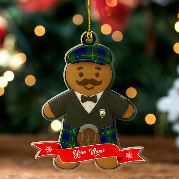 Scottish Johnstone Clan Crest Tartan Ornament Custom Gingerbread Scotsman Tartan Plaid