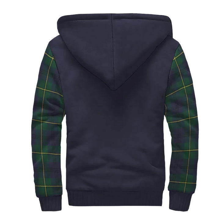 Scottish Johnstone Clan Crest Tartan Plaid Sleeve Sherpa Hoodie