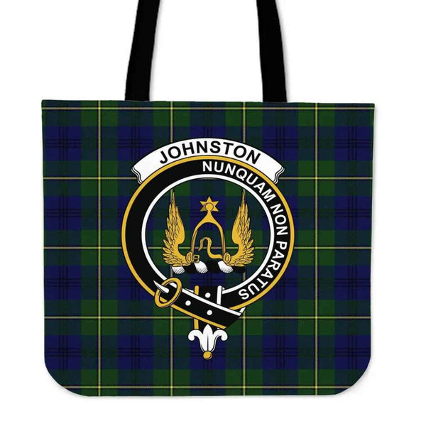Scottish Johnstone Clan Crest Tartan Tote Bag Tartan Plaid