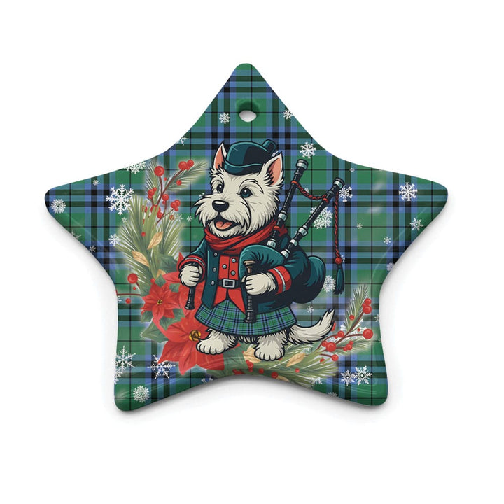 Scottish Keith Ancient Clan Tartan Ceramic Ornament Cute Scottish Terrier Dog Star Style Tartan Plaid