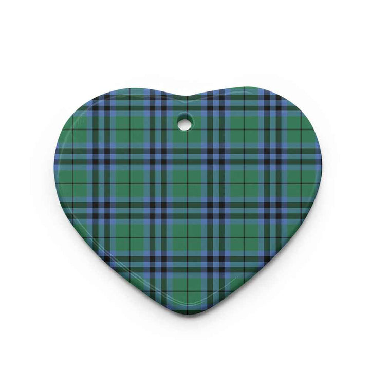 Scottish Keith Ancient Clan Tartan Ceramic Ornament Heart Shape Tartan Plaid