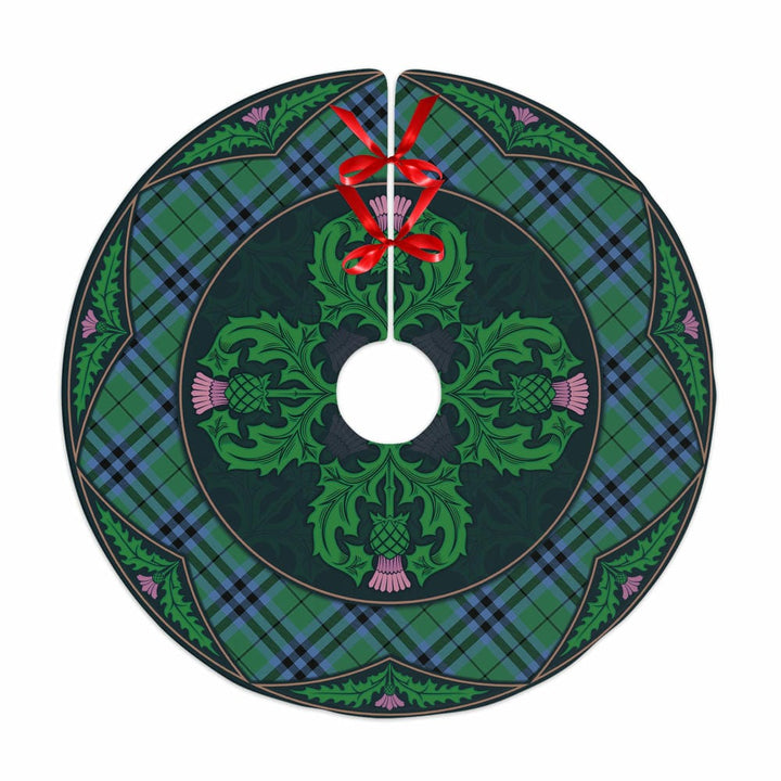 Scottish Keith Ancient Clan Tartan Christmas Tree Skirt Old Scottish Thistle Flower No Tassels Tartan Plaid 1