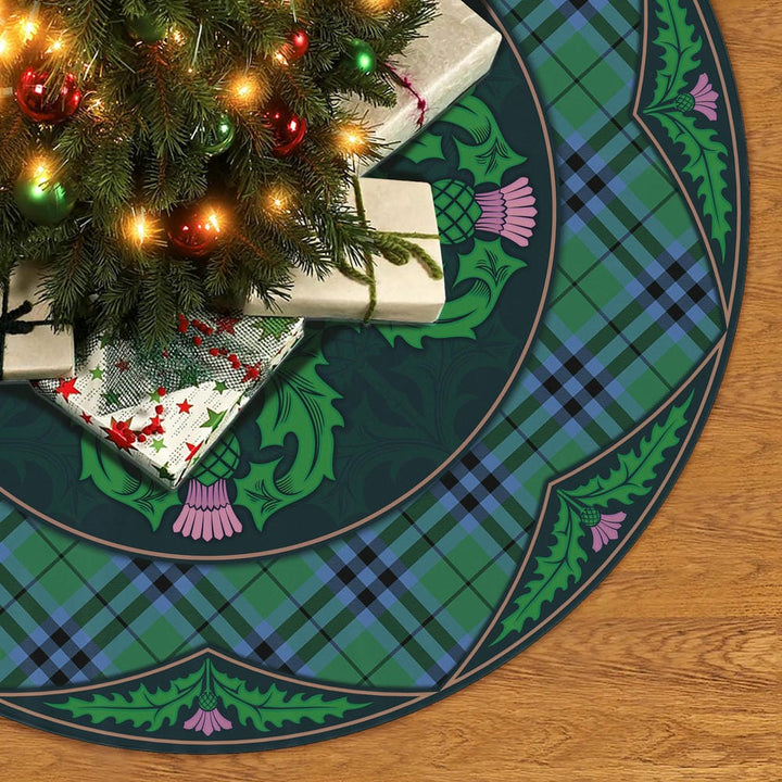 Scottish Keith Ancient Clan Tartan Christmas Tree Skirt Old Scottish Thistle Flower No Tassels Tartan Plaid 2