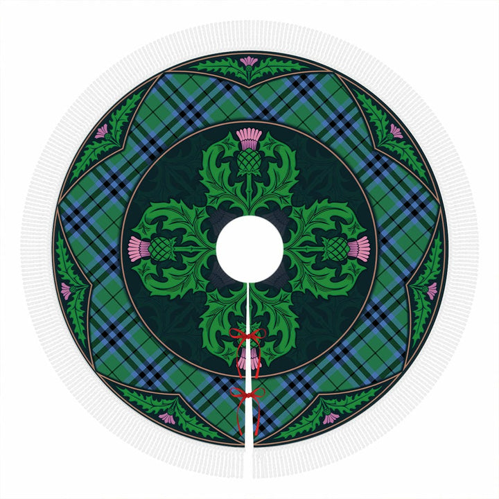Scottish Keith Ancient Clan Tartan Christmas Tree Skirt Old Scottish Thistle Flower Tassels Tartan Plaid 1