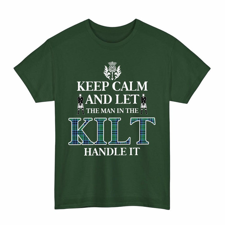 Scottish Keith Ancient Clan Tartan T-Shirt - Keep Calm Tartan Plaid Forest Green Color