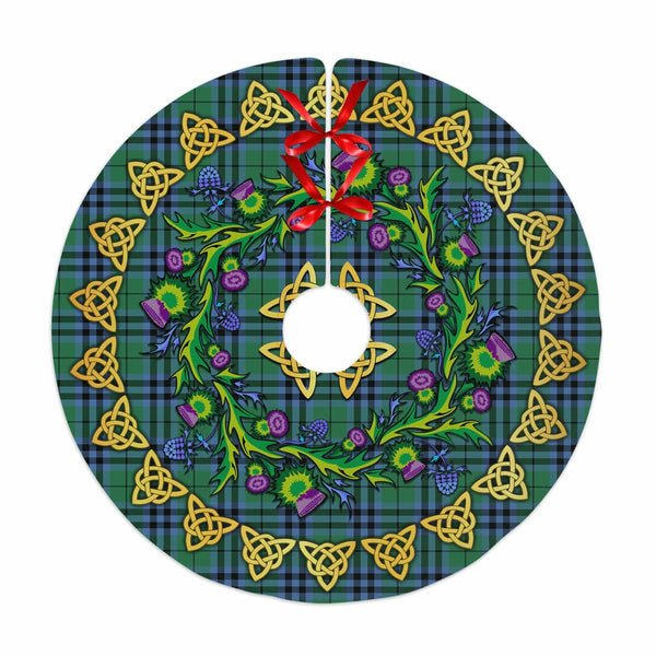 Scottish Keith Ancient Clan Tartan Thistle Celtic Knot Christmas Tree Skirt No Tassels Tartan Plaid 1