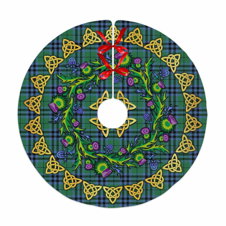 Scottish Keith Ancient Clan Tartan Thistle Celtic Knot Christmas Tree Skirt No Tassels Tartan Plaid 1