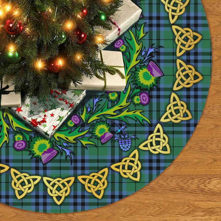Scottish Keith Ancient Clan Tartan Thistle Celtic Knot Christmas Tree Skirt No Tassels Tartan Plaid 2