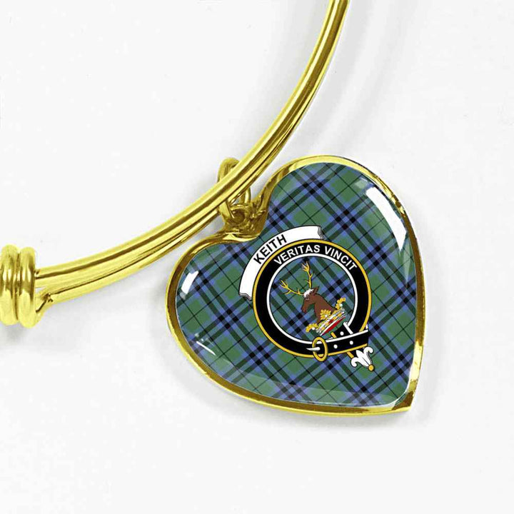Scottish Keith Clan Crest Tartan Bangle Heart Tartan Plaid 2