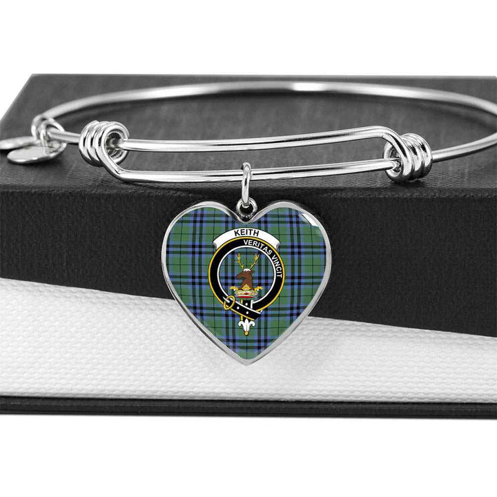 Scottish Keith Clan Crest Tartan Bangle Heart Tartan Plaid 5