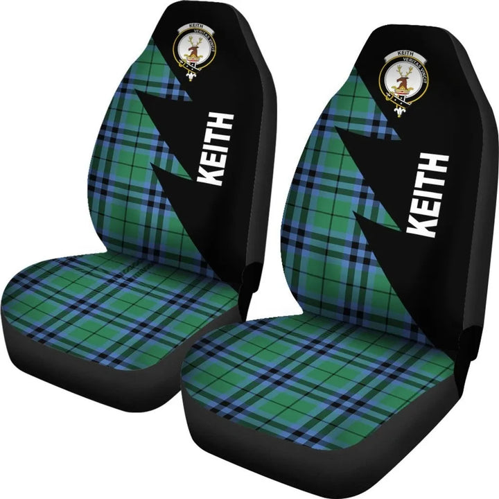 Scottish Keith Clan Crest Tartan Car Seat Covers - Flash Style 2