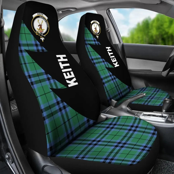 Scottish Keith Clan Crest Tartan Car Seat Covers - Flash Style 3