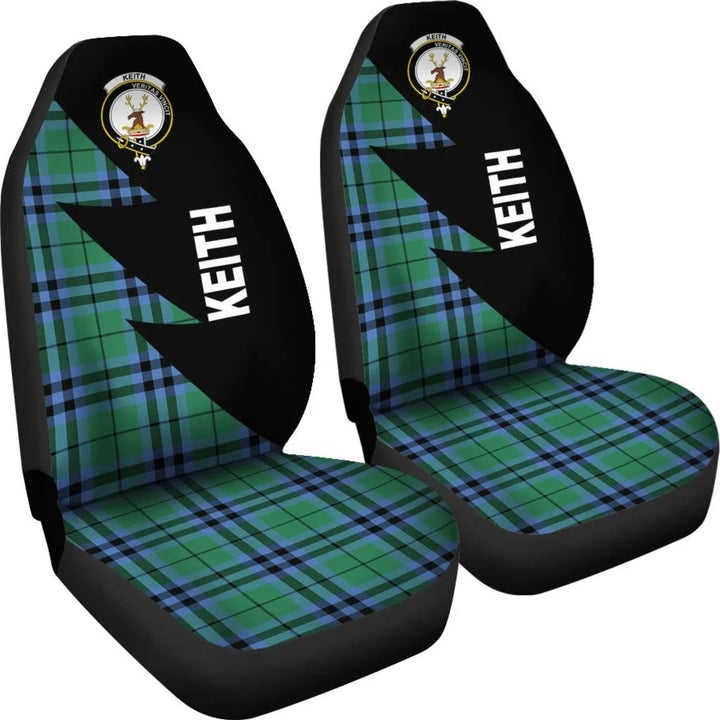 Scottish Keith Clan Crest Tartan Car Seat Covers - Flash Style 4