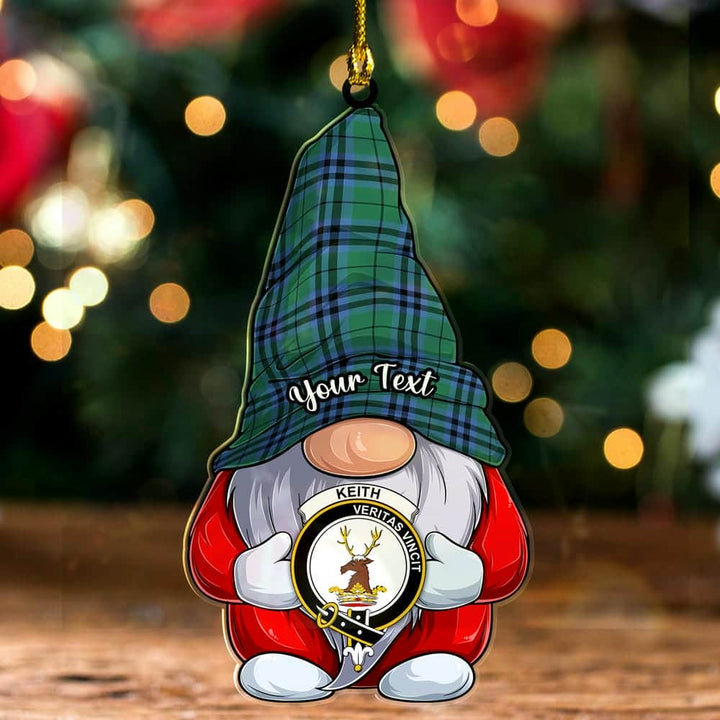 Scottish Keith Clan Crest Tartan Christmas Gnome Ornament Custom Personalized Tartan Plaid 2