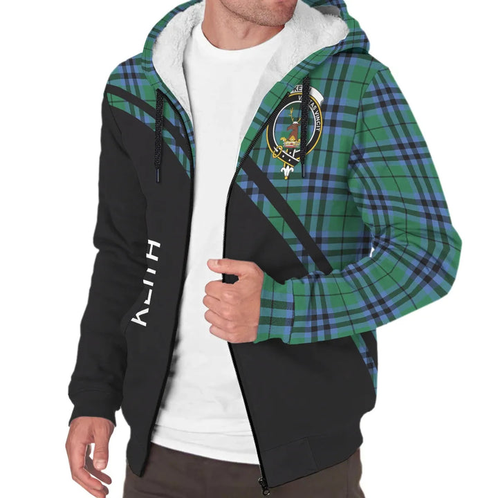 Scottish Keith Clan Crest Tartan Curve Sherpa Hoodie