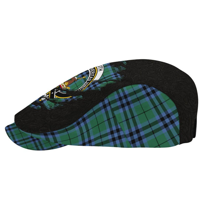 Scottish Keith Clan Crest Tartan Flat Cap - Scratch Style Tartan Plaid 3