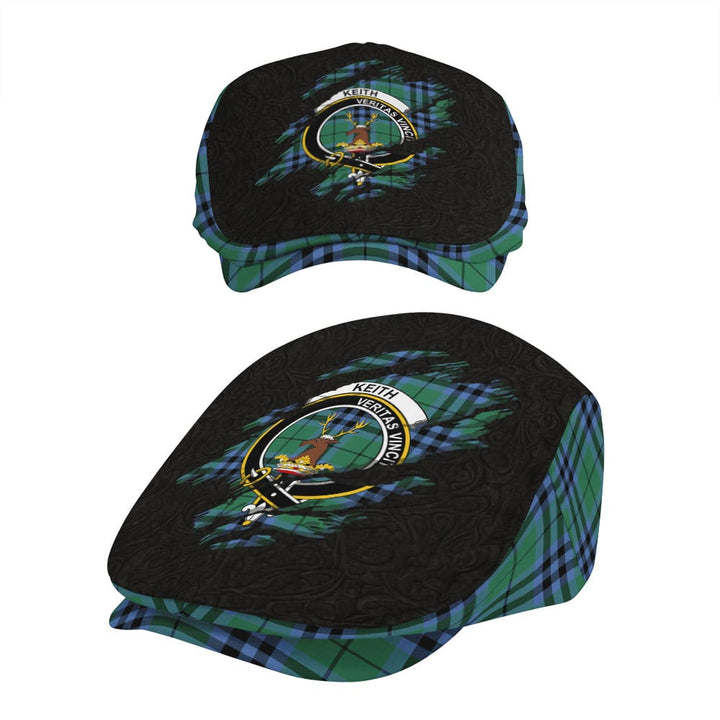 Scottish Keith Clan Crest Tartan Flat Cap - Scratch Style Tartan Plaid 5