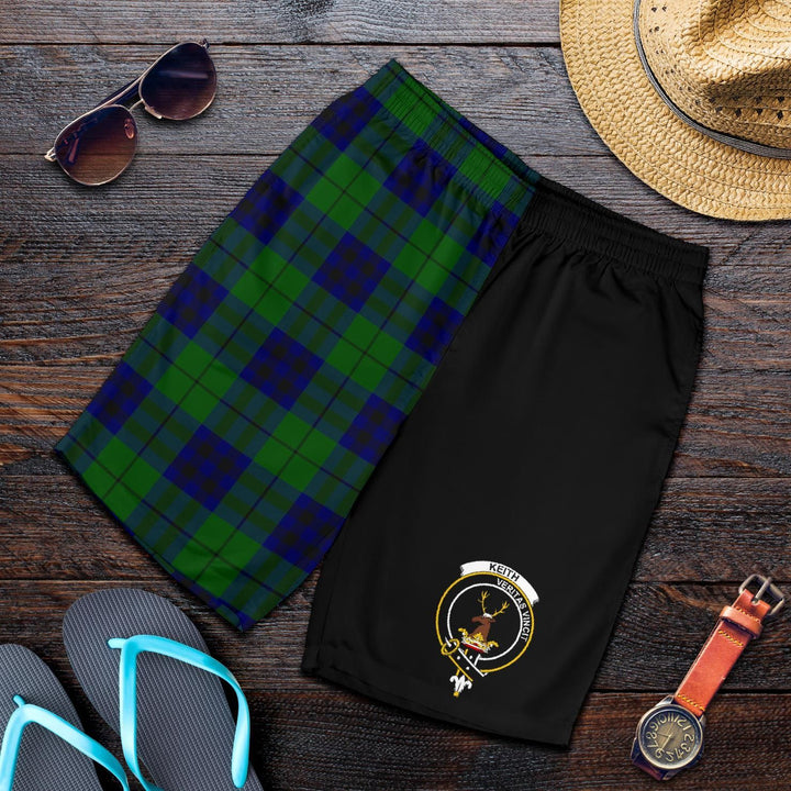 Scottish Keith Clan Crest Tartan Half of Me Men's Shorts