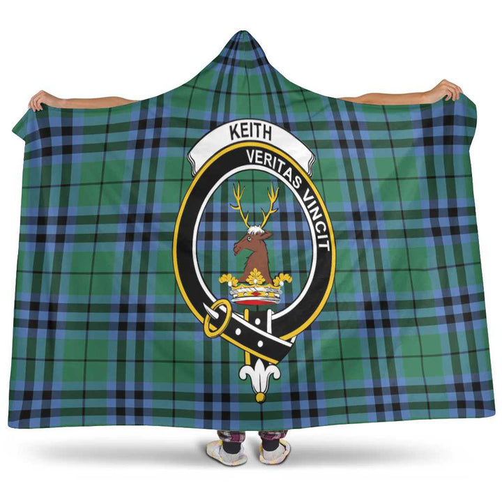 Scottish Keith Clan Crest Tartan Hooded Blanket Tartan Plaid 1