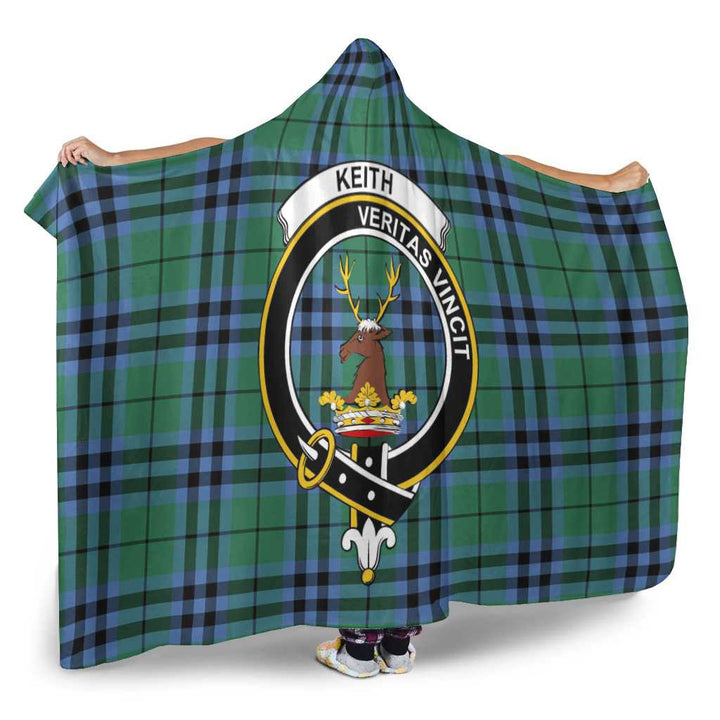 Scottish Keith Clan Crest Tartan Hooded Blanket Tartan Plaid 2