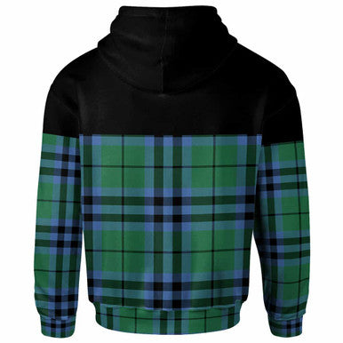 Scottish Keith Clan Crest Tartan Hoodie - Horizontal Style Back Side Tartan Plaid
