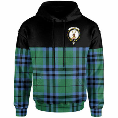 Scottish Keith Clan Crest Tartan Hoodie - Horizontal Style Front Side Tartan Plaid